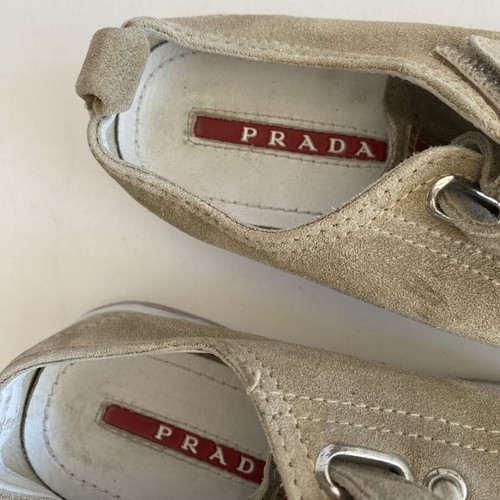 Prada children's suede sneakers used, size 26, beige