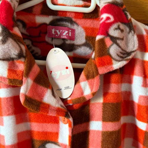 Fleece pajama set thick orange new XXXL