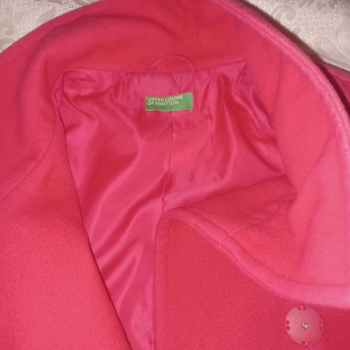 Benetton coat used, red with high collar size M