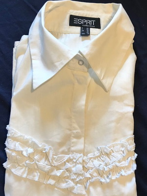Esprit Vintage White Cotton Short-Sleeve Shirt Like New