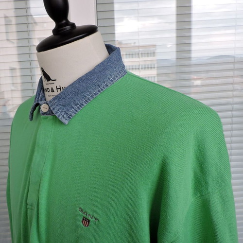 Gant Mens Green Cotton Long Sleeve Jumper like new, size XXL-3XL