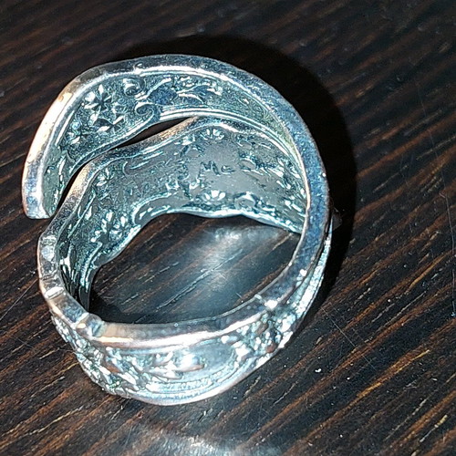 Spoon Ring handmade, silver 99.25%, like new, vintage style