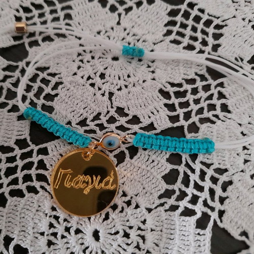 Handmade baptism bracelet Grandma with plexiglass