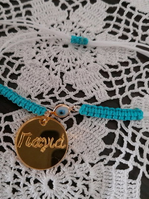 Handmade baptism bracelet Grandma with plexiglass