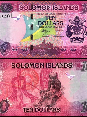 Solomon Islands 10 Dollars banknote 2017-2023 new, UNC