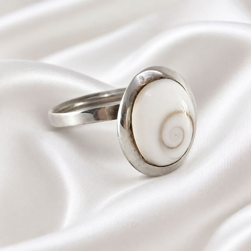 Handmade Gianniotiko ring silver 925 with sea eye stone new