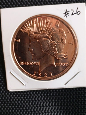 Peace Dollar 1 oz fine copper new