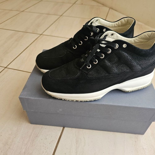 Hogan Interactive Leather Sneakers size 39.5 like new black