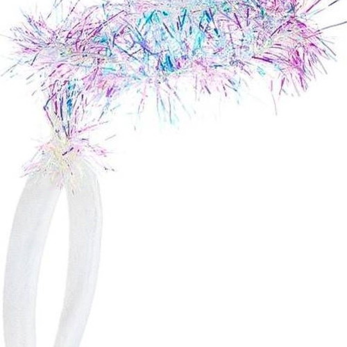 Christmas headband halo velour white with holographic tinsel new
