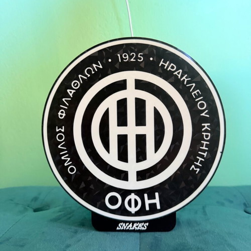 Custom LED light ΟΦΗ like new with base and keychain