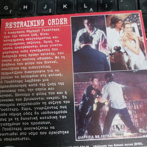 Restraining Order DVD new, action adventure thriller with subtitles