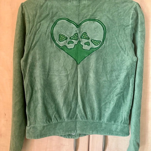 Women’s velour cardigan green like new S/M