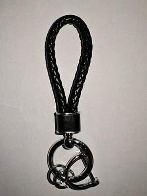 Μπρελόκ Μαύρο Δερμάτινο με Κρίκο Καινούργιο