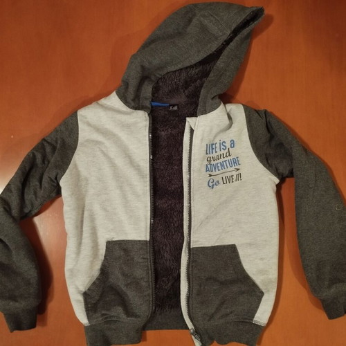 Pepperts fur-lined jacket used for boys 8-10 years gray 134/140