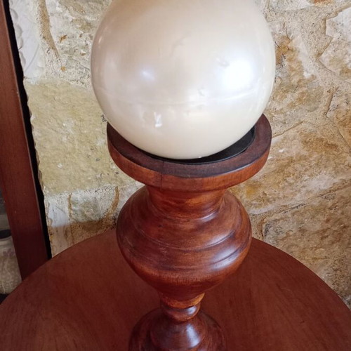 Wooden candle holder, walnut color, large size