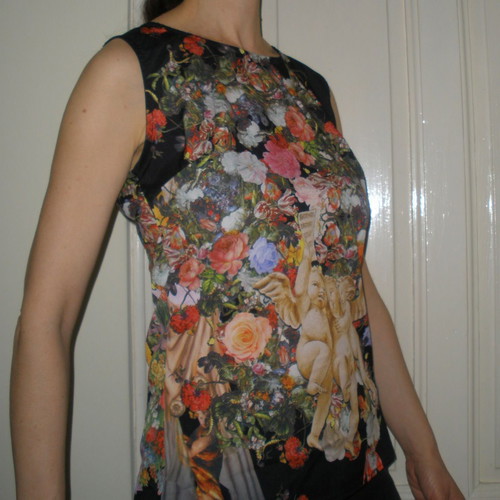 Dolce & Gabbana women's sleeveless top with cherubs and floral print