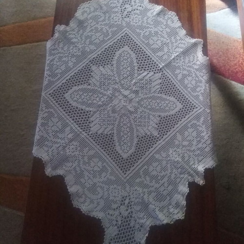 Handmade crochet doily used 70x70cm