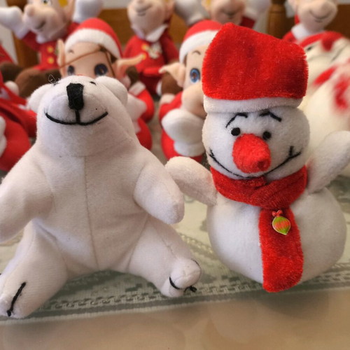 Set of plush Christmas bears like new, 20 pieces