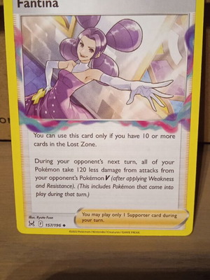 fantina pokemon card Fantina 157/196 - Lost Origin - 4X Pokemon Trainer Card