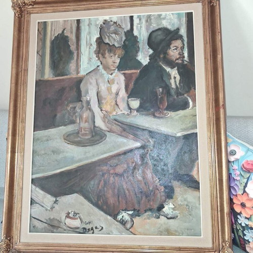 Edgar Degas In a Café Vintage Impressionist Painting like new