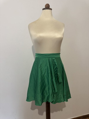 Satin skirt new, green, one size, ties like a pareo