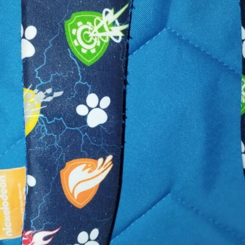 Preschool backpack, blue with Paw Power design