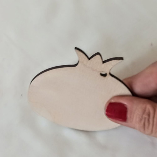 Wooden pomegranate shapes set of 5 for crafts, 8x8cm