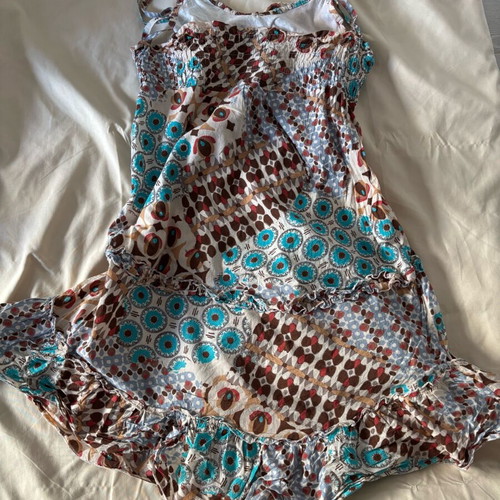 Y2K Boho Patchwork Ruffle Cami Top/Dress like new by Miss Julie