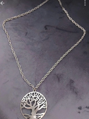 Long stainless steel silver necklace made-to-order