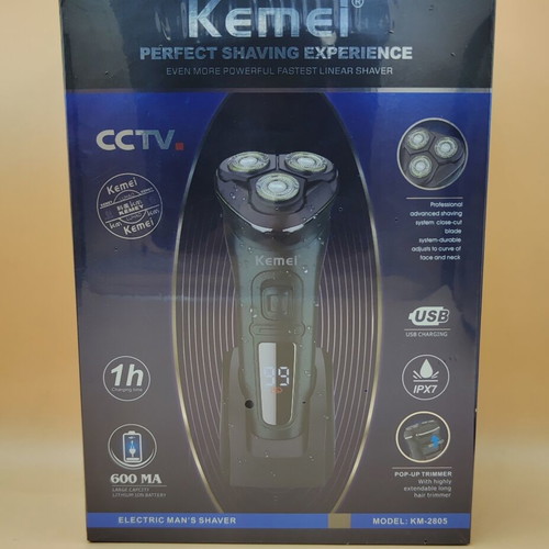 Kemei KM-2805 shaver like new with three heads