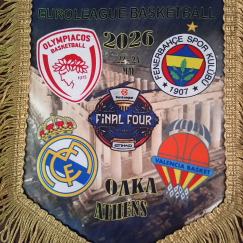 Olympiacos Basketball Final4 2026 Scarf and Banner Set new