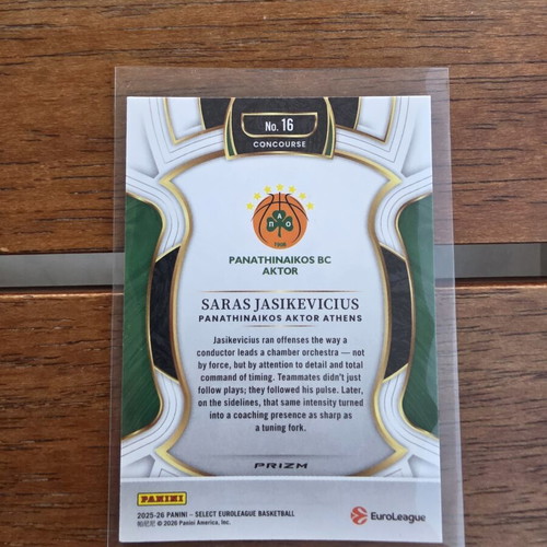 Saras Jasikevicius Panathinaikos Select blue Prizm basketball card