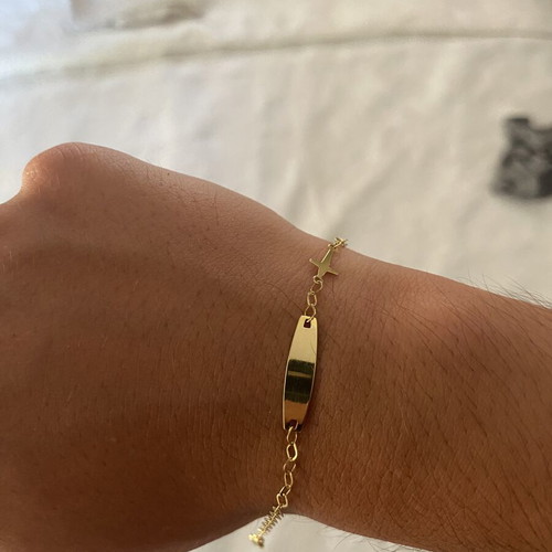 14k gold children's ID bracelet, 15 cm