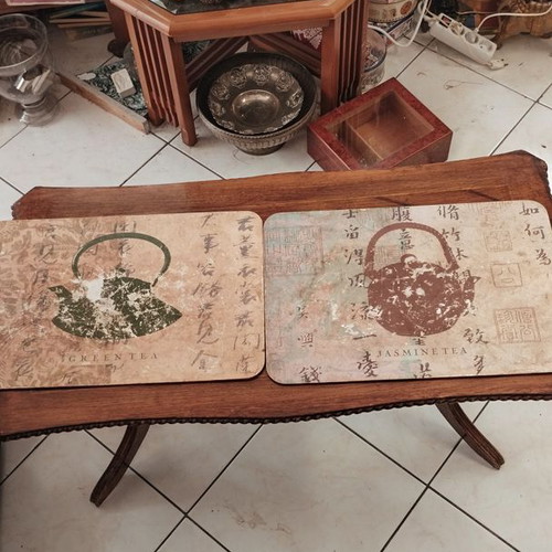 Vintage decorative placemat used, Japanese style