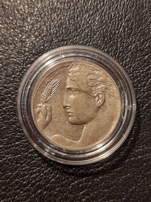 1911 Italy 20 centesimi coin used