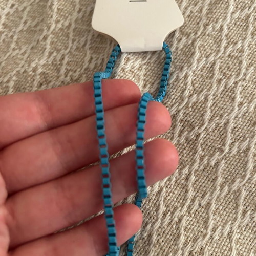 Blue necklace long chain new