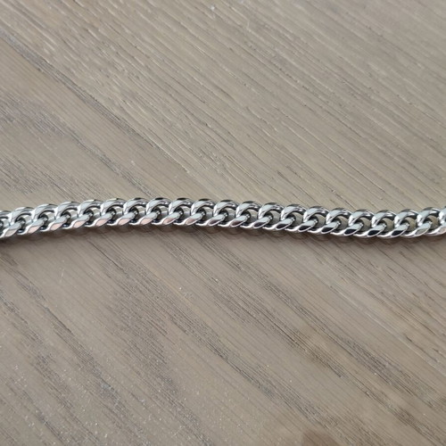 Men's chain bracelet nickel silver color like new, 21 cm