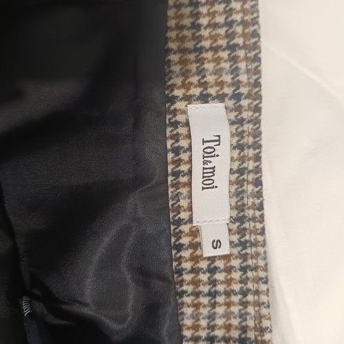 Toi&Moi mini skirt used, beige checkered, size S