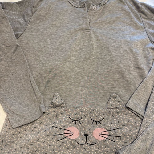 Pajama set used gray with cat design size M