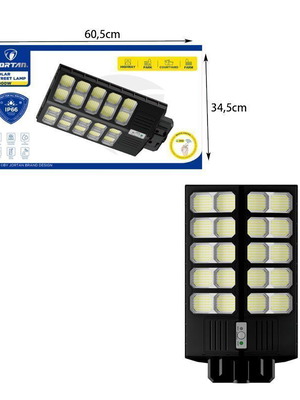 Jortan Led Ηλιακό Φωτιστικό Δρόμου 2000W Αδιάβροχο με Ανιχνευτή Κίνησης και Τηλεχειριστήριο