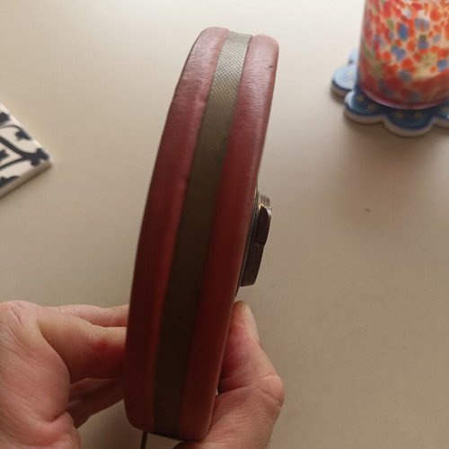 Vintage measuring tape 25 m used, leather case