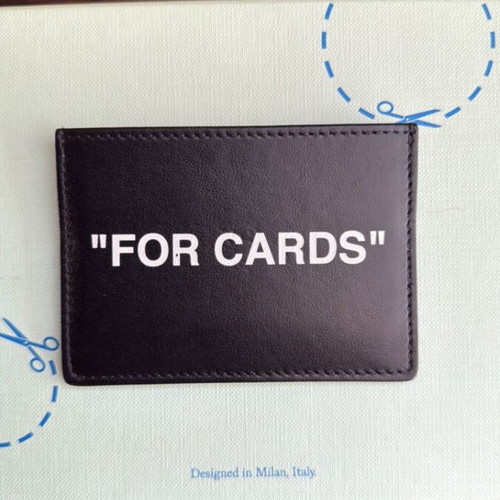 Off White card holder new, black, calfskin leather