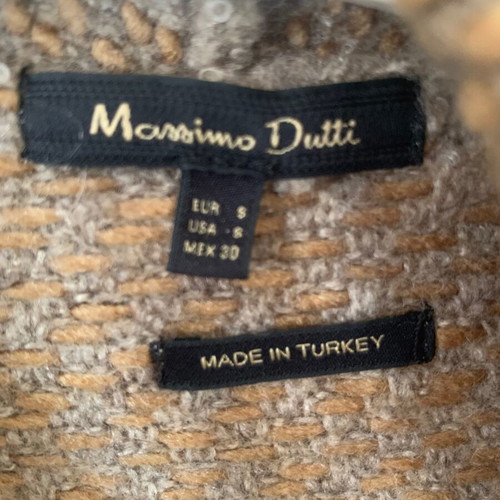 Massimo Dutti long wool cardigan coat used, beige brown