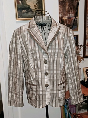 Gerry Weber καρό σακάκι καινούργιο, μέγεθος 44 (L), μπεζ και καφέ