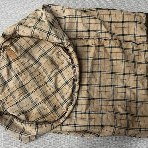 Vintage travel duffle bag used, canvas and leather