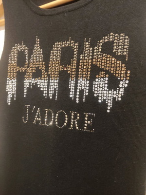 Sleeveless dress black like new, size M/L with rhinestones