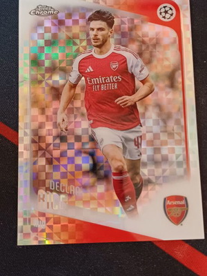 Topps Chrome UEFA Club Competitions 2025/26 Declan Rice XFractor Arsenal card
