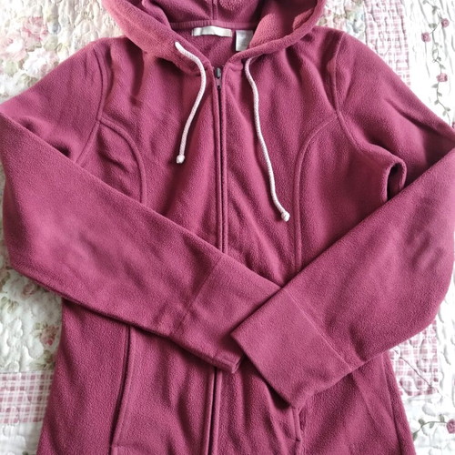 Fleece jacket with hood used, pink, La Redoute Collections XS
