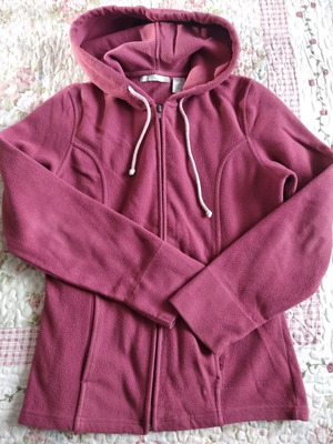 Fleece jacket with hood used, pink, La Redoute Collections XS
