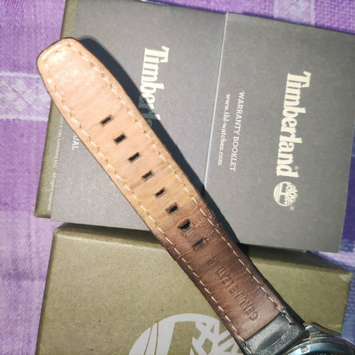 Timberland TBL15940JS men's watch used with brown leather strap